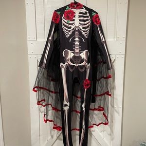 Skeleton Rose Costume with Cape